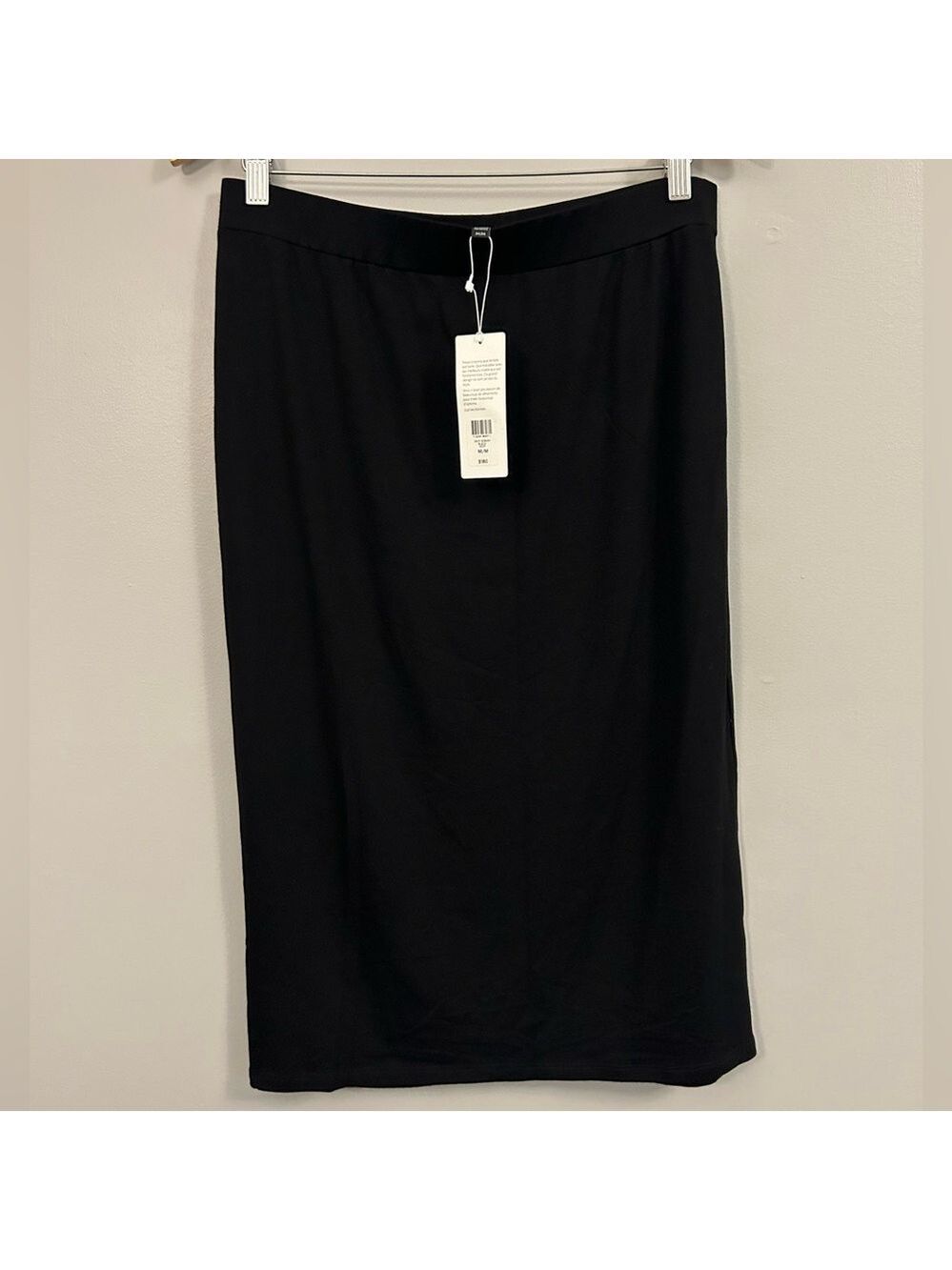 Eileen Fisher Black Straight Midi Skirt